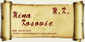 Mina Kosović vizit kartica